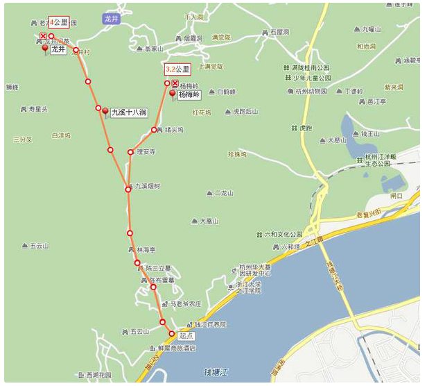 九溪路线图